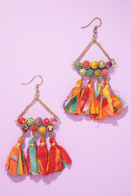 Sunshine Tassel Drop Earrings