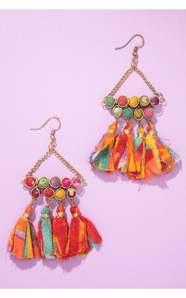 Sunshine Tassel Drop Earrings