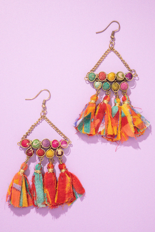 Sunshine Tassel Drop Earrings