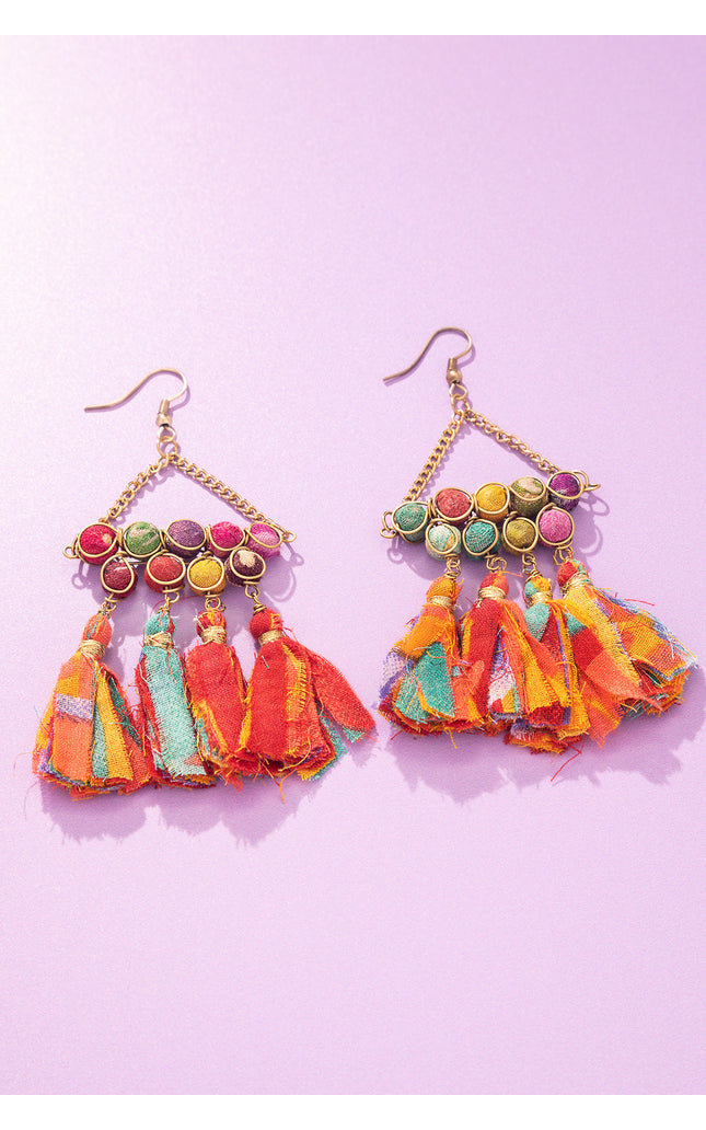 Sunshine Tassel Drop Earrings