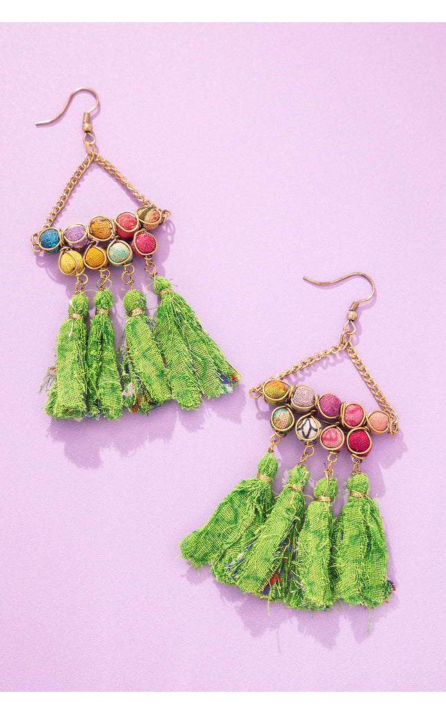 Sunshine Tassel Drop Earrings