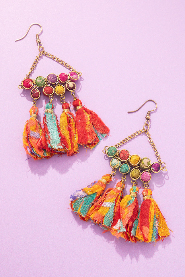Sunshine Tassel Drop Earrings