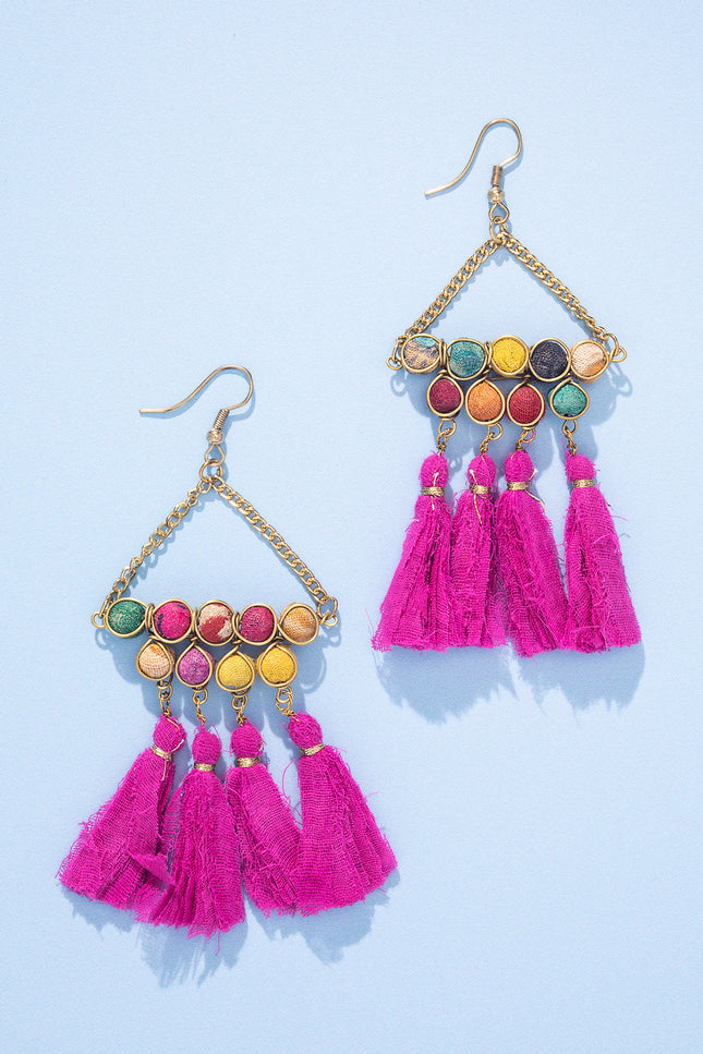 Sunshine Tassel Drop Earrings