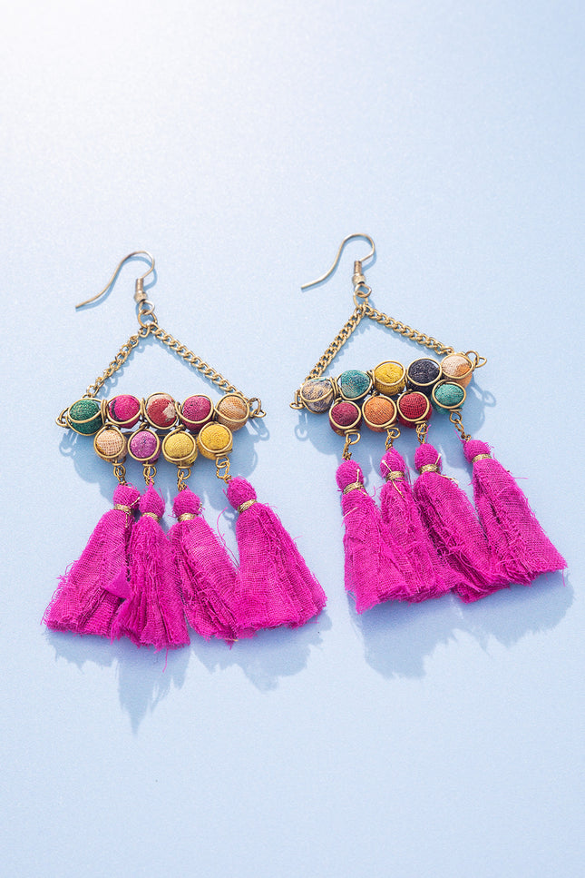 Sunshine Tassel Drop Earrings