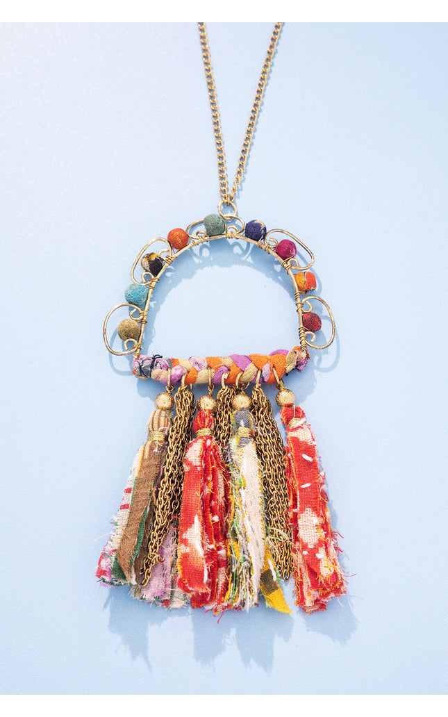 Colorful Arch Tassel Necklace