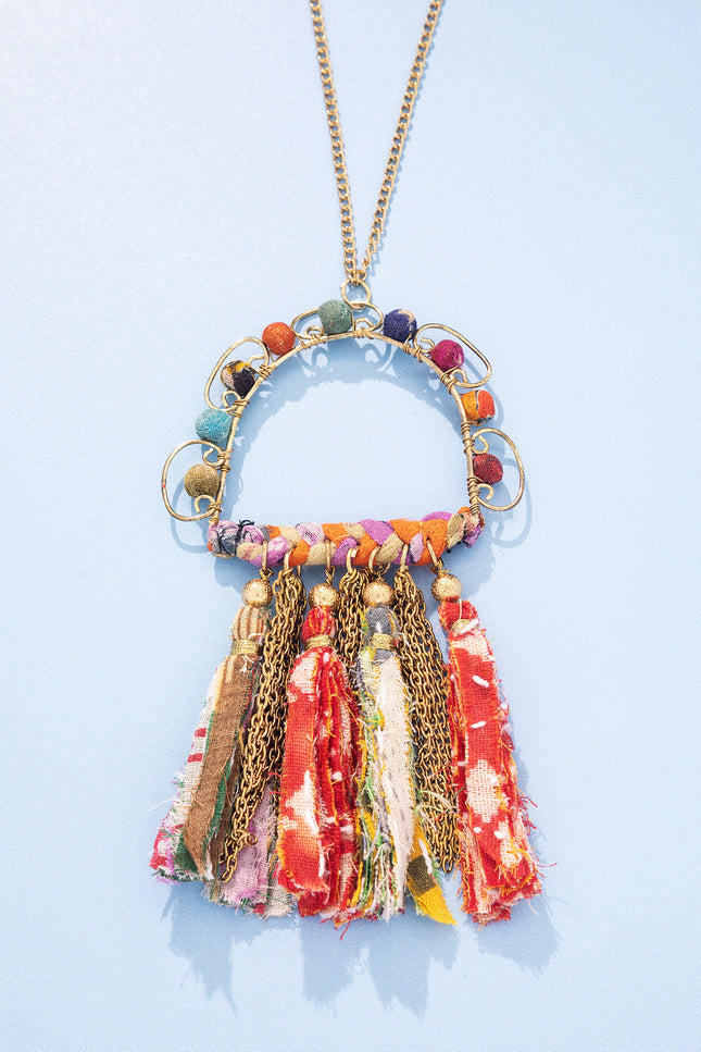 Colorful Arch Tassel Necklace
