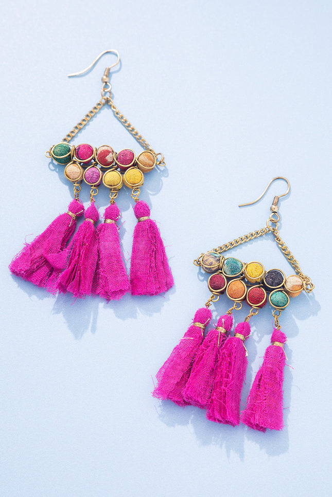Sunshine Tassel Drop Earrings